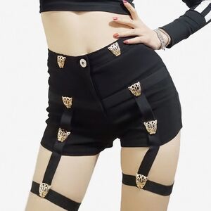 Shorts Punk Rock Bandage High Waist Pants Sz Small